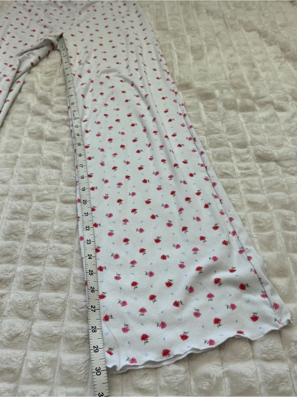 White Fox XS White Floral Roses Pajama Set ~ Cami Tank Lace Trim & Pants